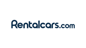 Rentalcars.com logo in blue on a transparent background