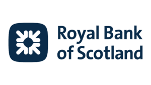 Royal Bank of Scotland logo with stylized emblem and text.