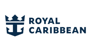 Royal Caribbean logo featuring a stylized crown and anchor design in navy blue.