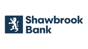 Shawbrook Bank logo with dark blue lion emblem on Salience marketing page