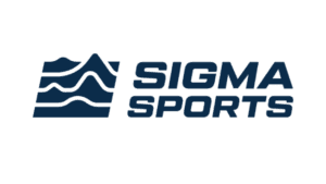 Sigma Sports logo with wave design and navy lettering
