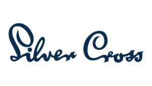 Silver Cross logo in blue cursive font on a white background.