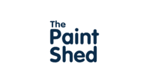 The Paint Shed logo in bold navy sans-serif text