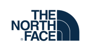 The North Face logo showing company name in dark blue with mountain dome graphic