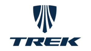 Trek bike brand logo with shield icon and italic wordmark