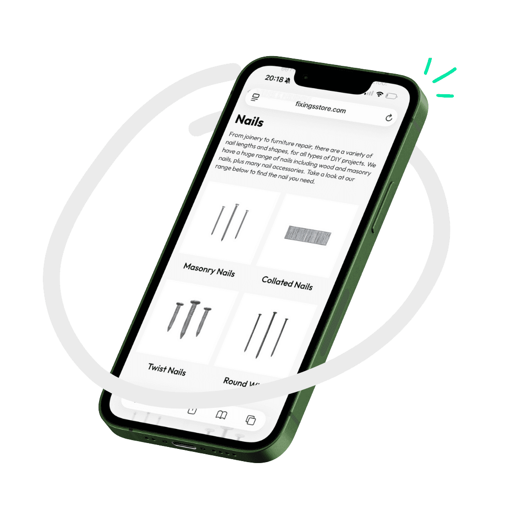 Mobile website mockup on smartphone screen showing responsive design layout