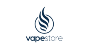 Vapestore logo with stylized flame design