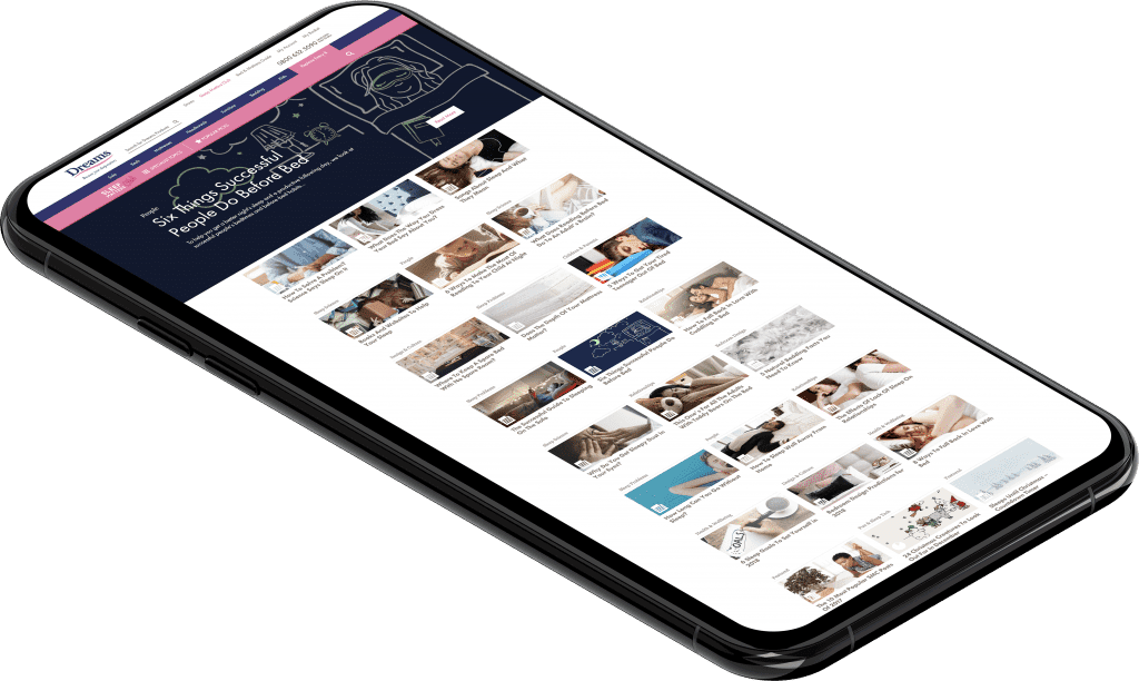 Smartphone displaying Salience marketing website with listings and images.