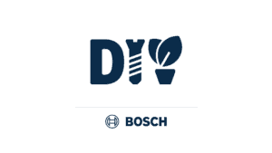 DIY Bosch logo combining drill and plant brand icons