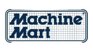 Machine Mart logo in blue with geometric grid pattern