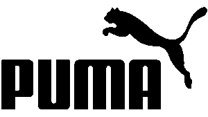 Puma logo featuring a leaping cat and bold text, related to sports and lifestyle branding.