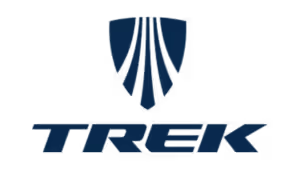 Trek bike brand logo with shield icon and italic wordmark