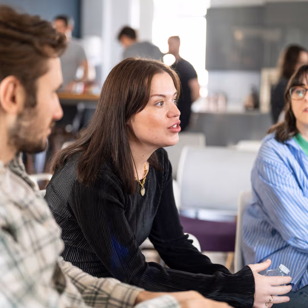 Salience team members collaborating in modern office environment