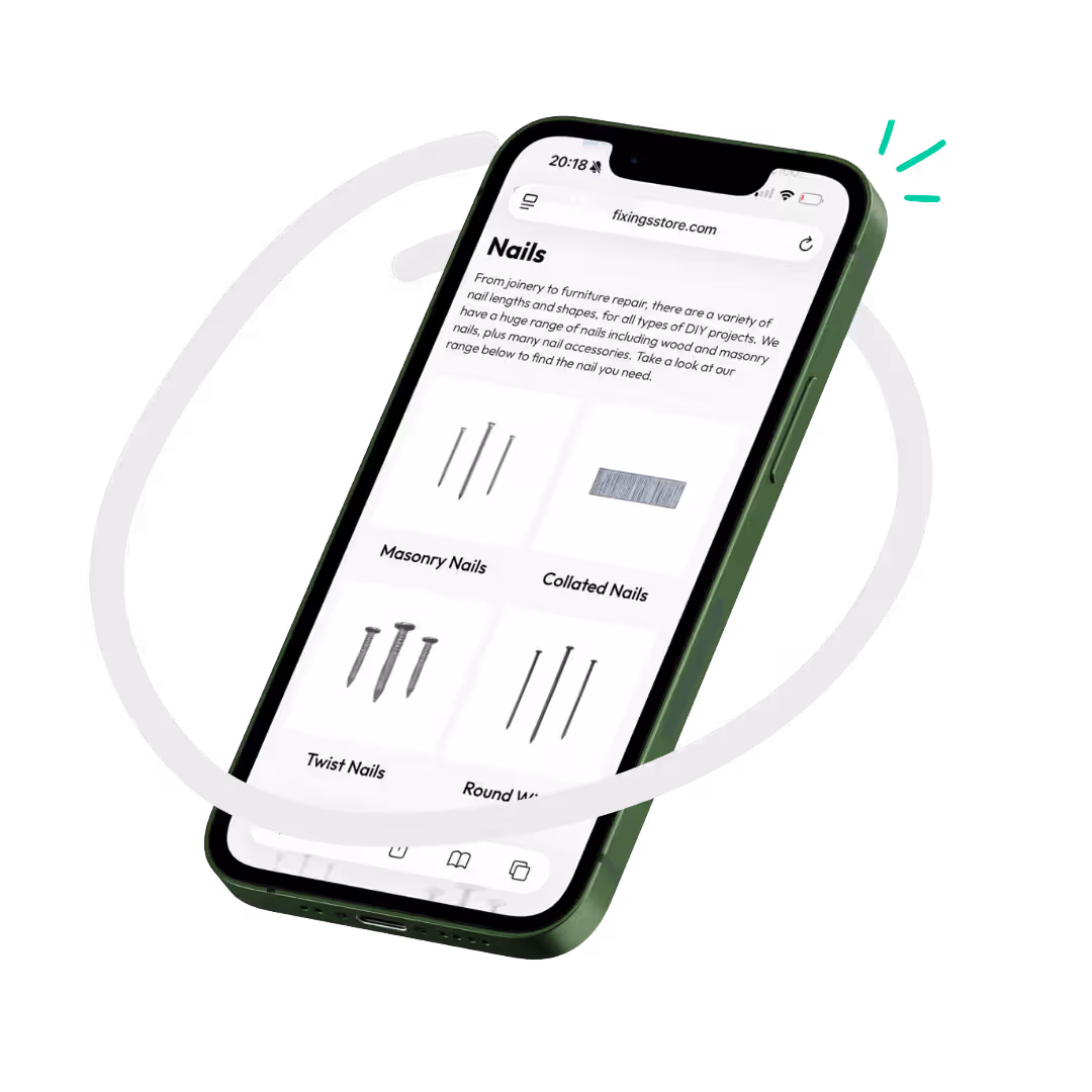 Mobile website mockup on smartphone screen showing responsive design layout