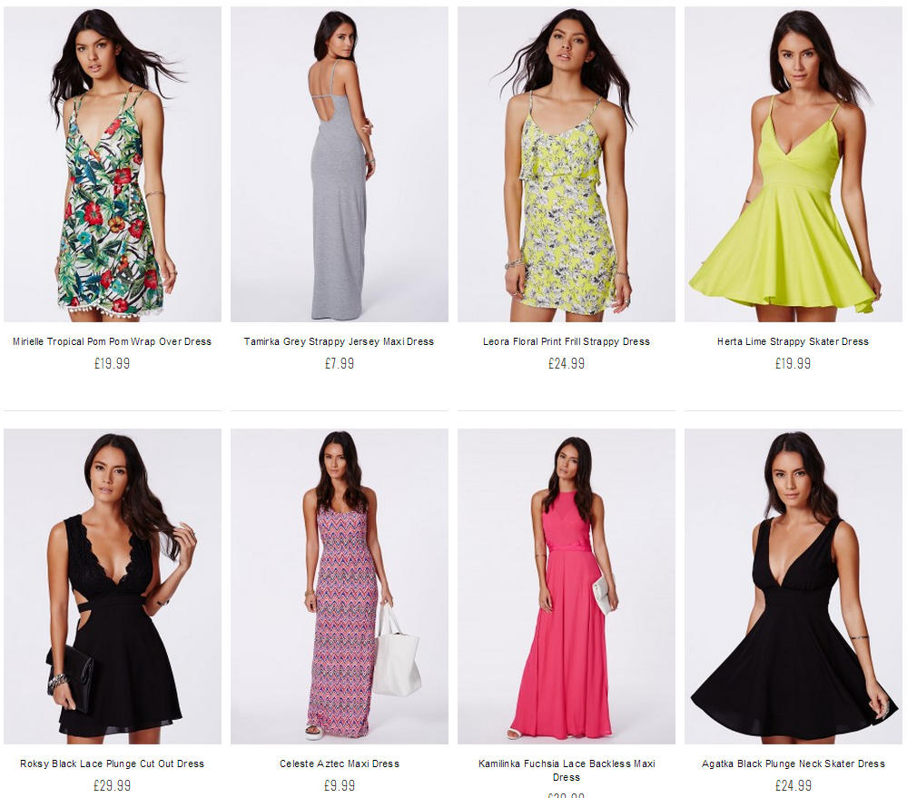 A dress category page with more photography