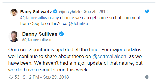 Danny Sullivan's tweet about the google birthday update