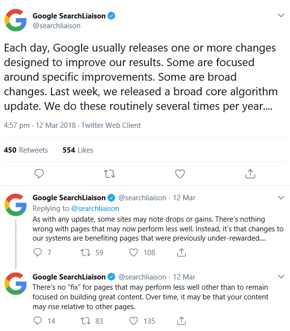Google Searcliaison tweet