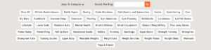 An image of search filters available on Mira Fit's blog 