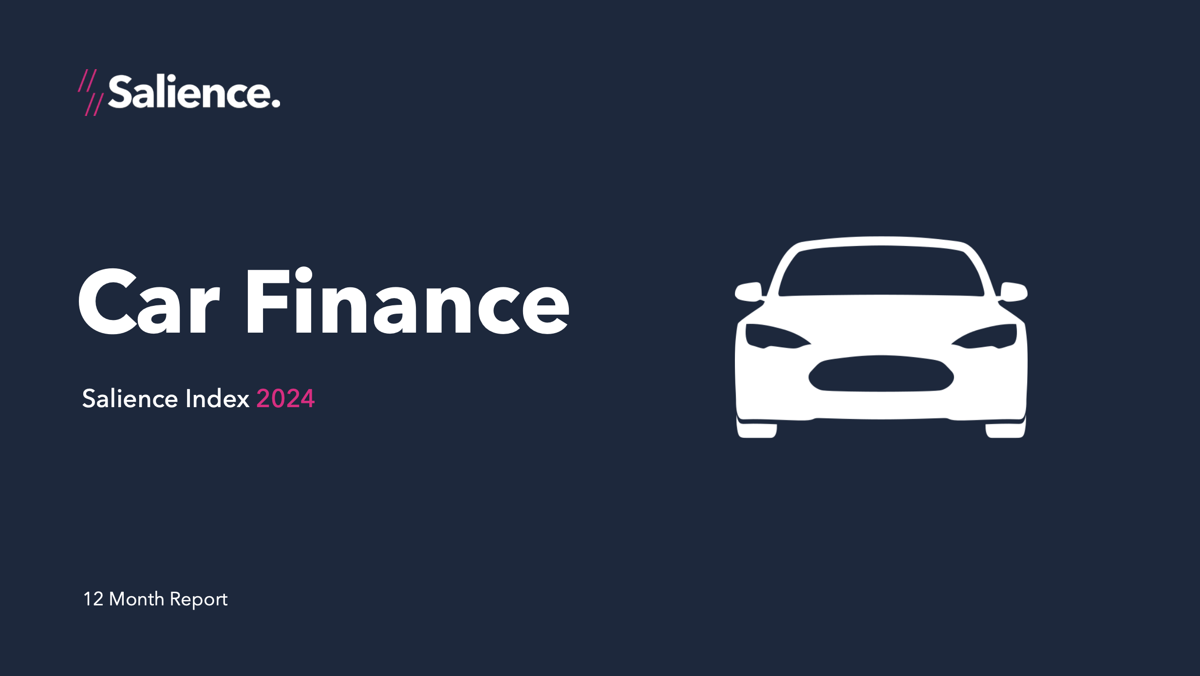 Car finance market performance report cover. 