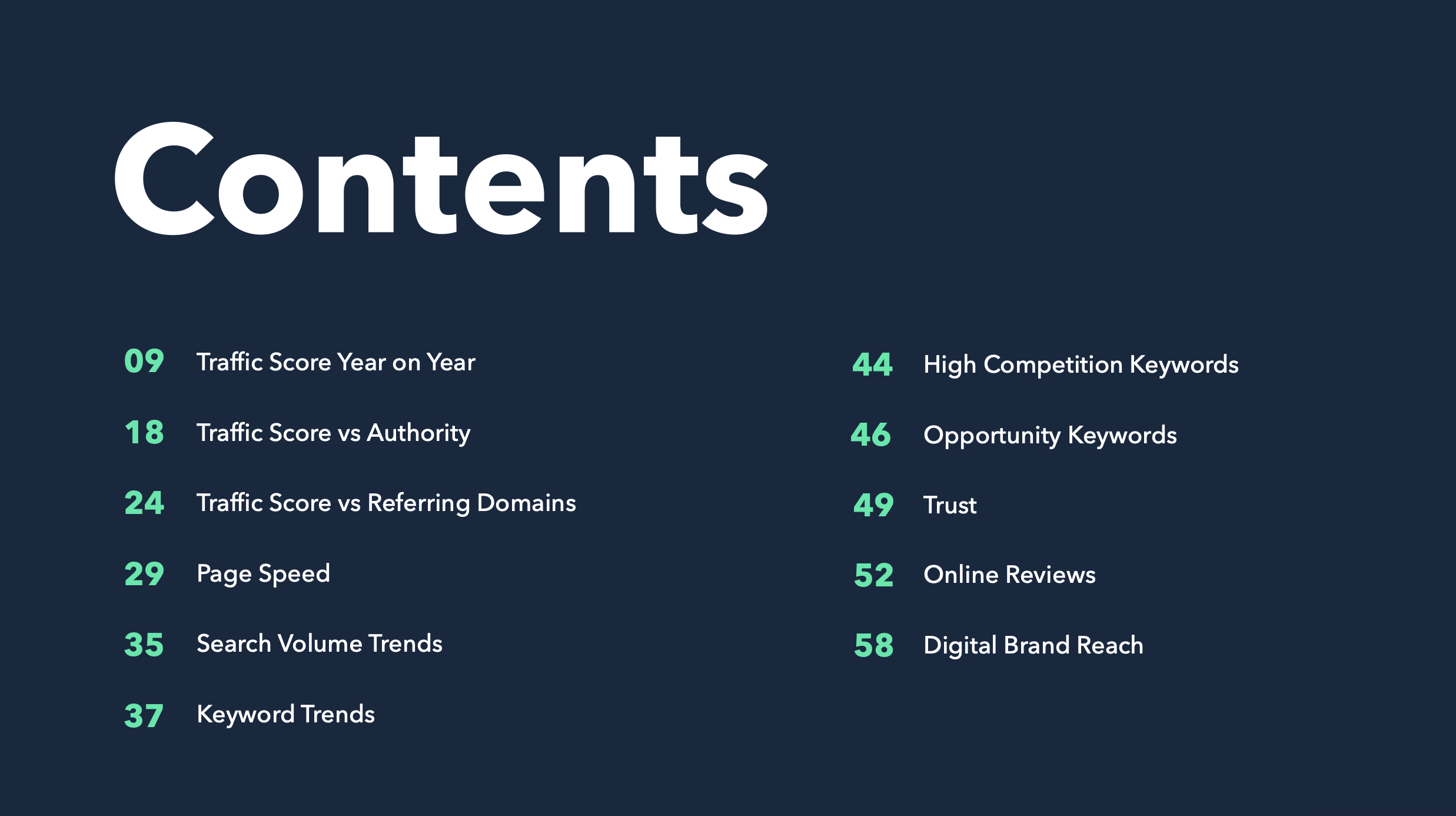 2025 Jewellery Market Report contents page