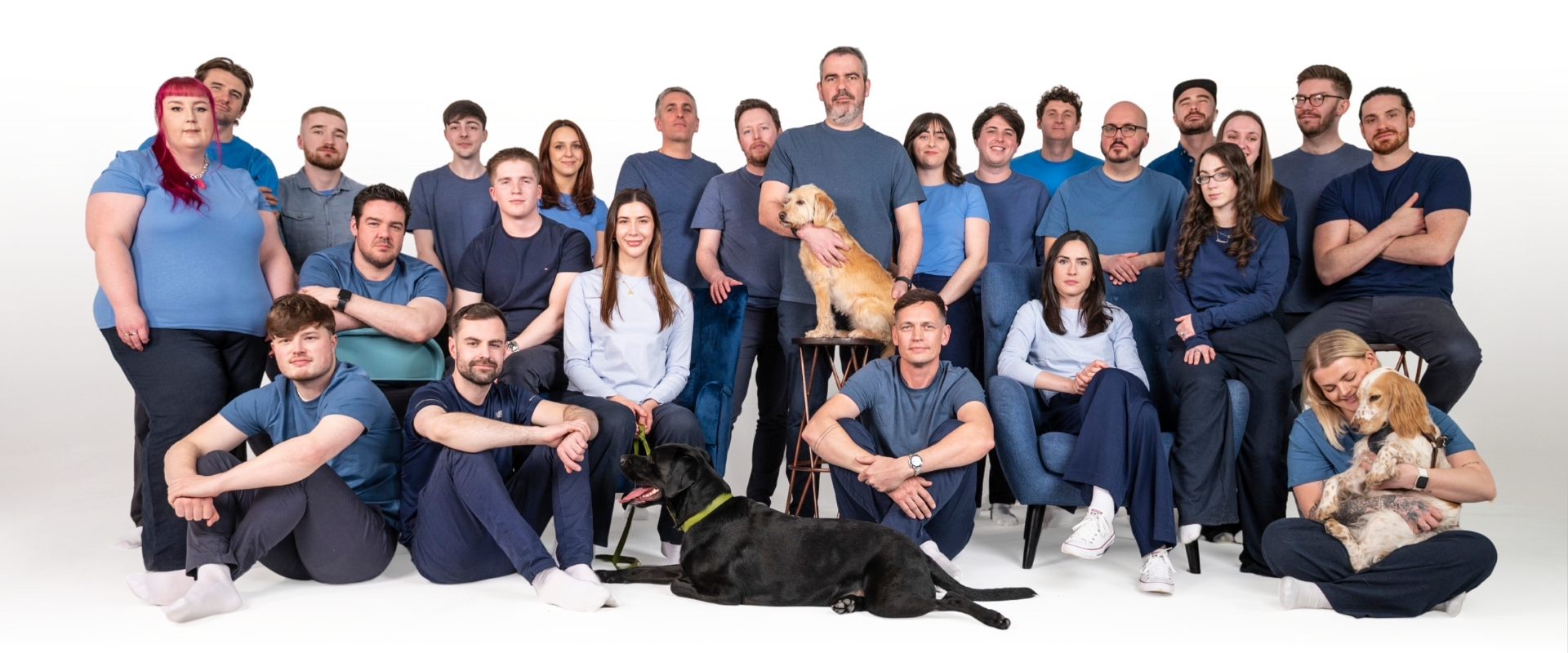 Group Shot of entire agency team on a white background