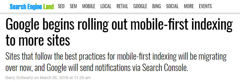 Search engine land mobile first headline