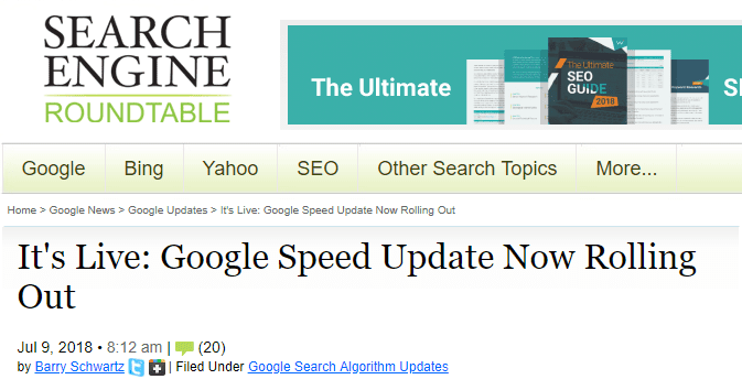search engine roundtable mobile speed update