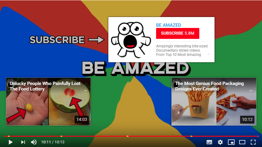YouTube video showing Subscribe button